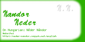 nandor neder business card